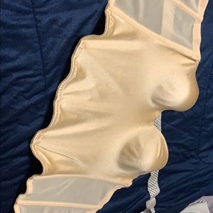 Beige/skin tone strapless bra free push up cups